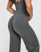 High Waist Stretch Casual Soft Straight Leg Bottoms