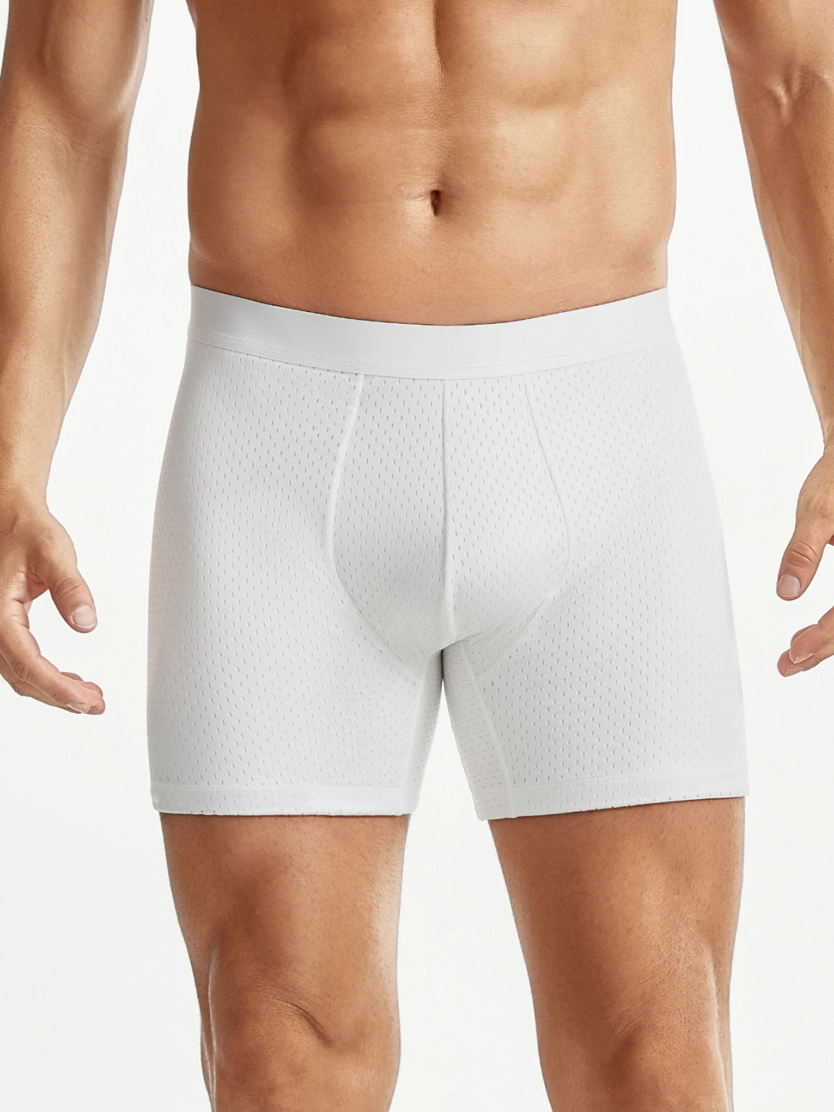 Mid-Waist Mesh Boxers Panties With Removable Butt Pads For Men
