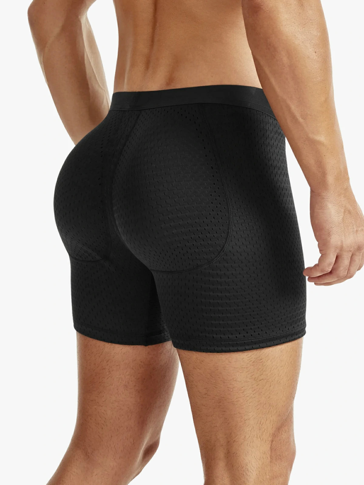 Mid-Waist Mesh Boxers Panties With Removable Butt Pads For Men Main image