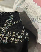 Rhinestone Lace High Waist Seamless Women's Panties