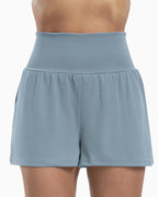 Super High Waisted Back Pocket & Side Hidden Pocket 2-in-1 Yoga Shorts