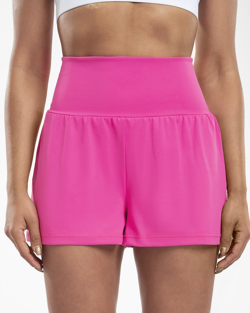 Super High Waisted Back Pocket & Side Hidden Pocket 2-in-1 Yoga Shorts