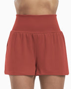Super High Waisted Back Pocket & Side Hidden Pocket 2-in-1 Yoga Shorts