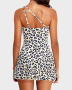 One Shoulder Skirted One Piece Swimsuit