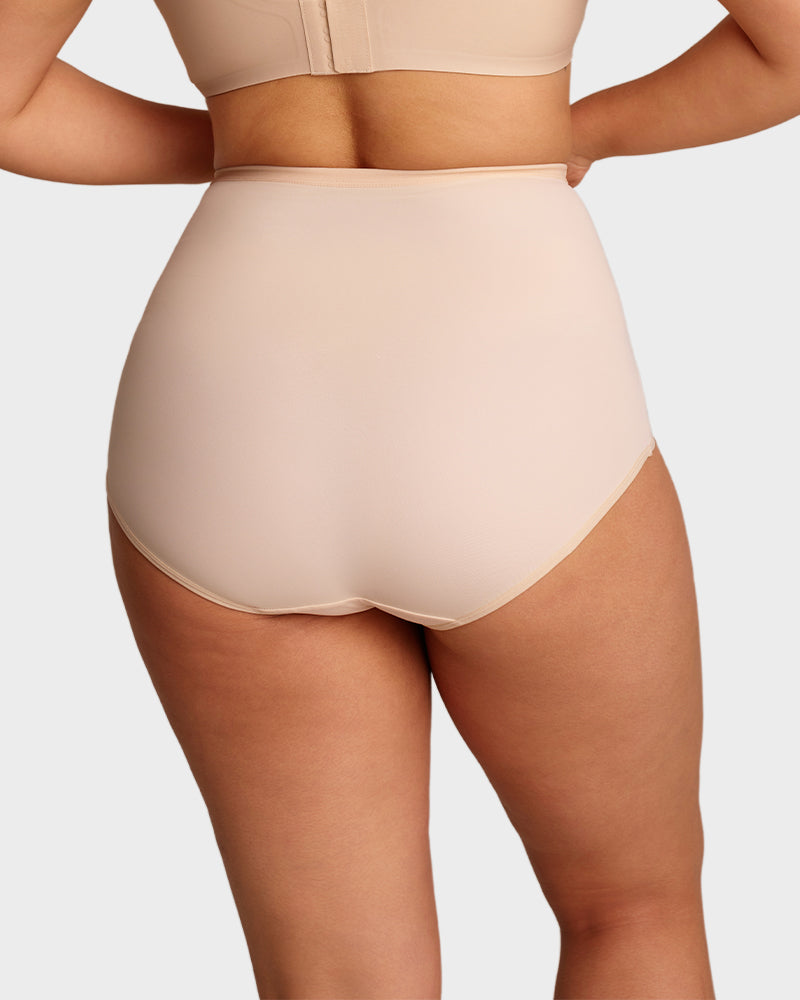 Plus-Size High-Waist Cross Tummy Control Panties (5 Pack) Secondary image