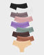 Ribbed Cotton Lace Mid-Rise Panty(9 pack）