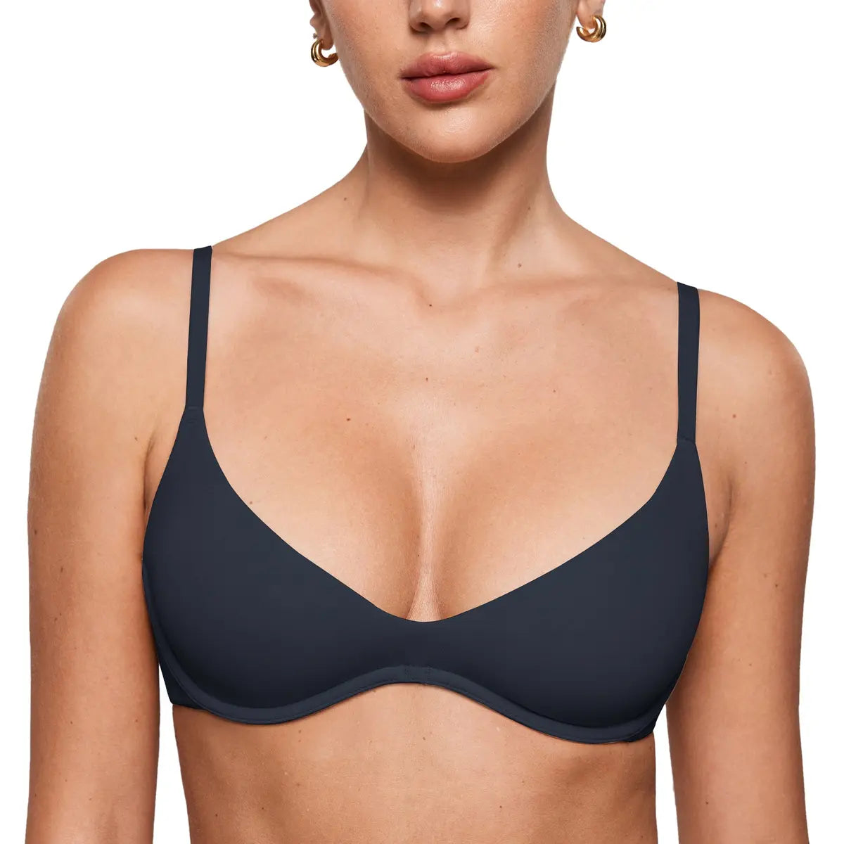 Women's Inbarely Plus Plunge Bra - Unlined Underwire Sexy Demi Balconette Bras