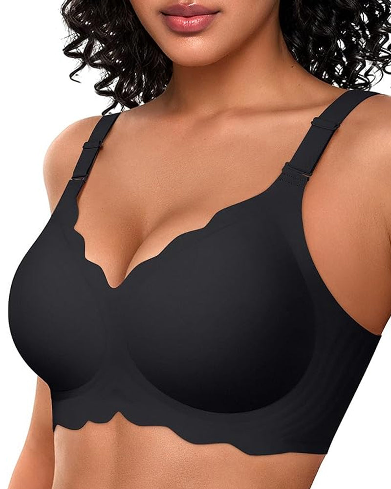 Seamless Scalloped Bras for Women Wireless Push Up Bra Secondary image