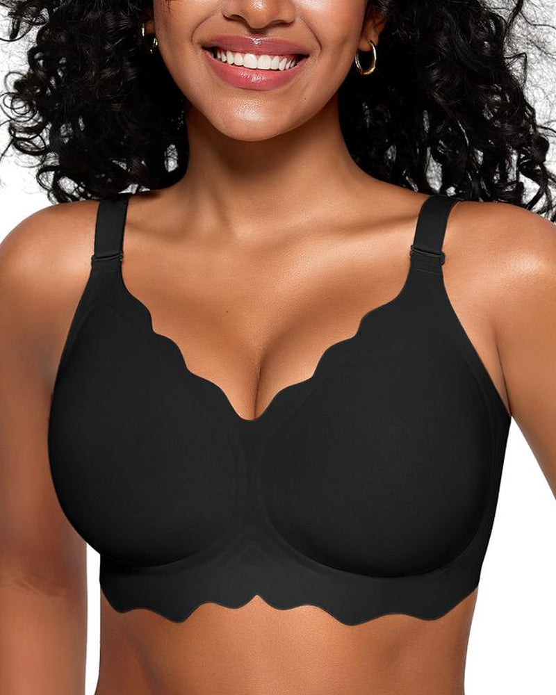 Seamless Scalloped Bras for Women Wireless Push Up Bra Main image