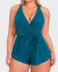 SculptSkin™ AirLift Halter V-Neck Swim Romper