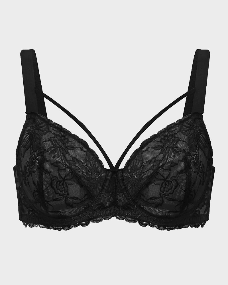 Sheer Lace Full Coverage Underwire Bra