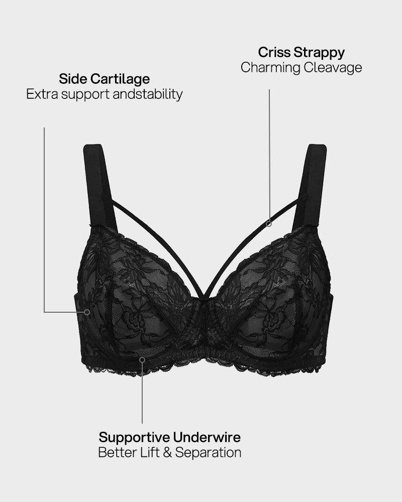 Sheer Lace Full Coverage Underwire Bra