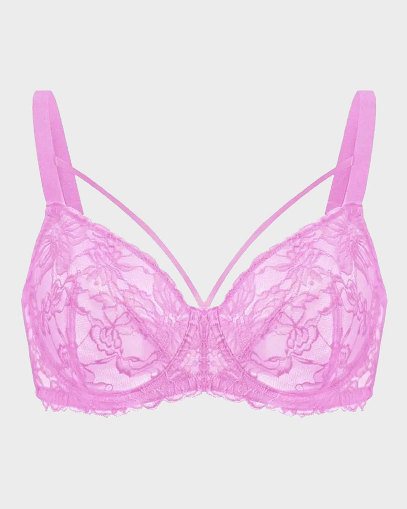 Sheer Lace Full Coverage Underwire Bra