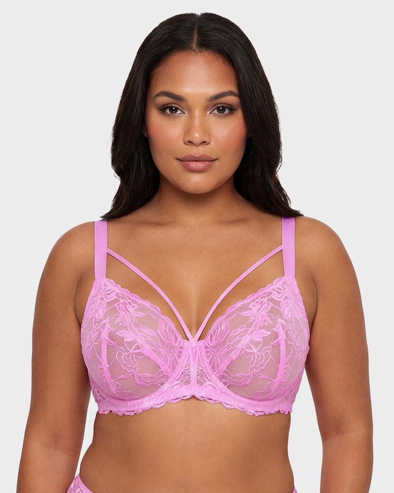 Sheer Lace Full Coverage Underwire Bra