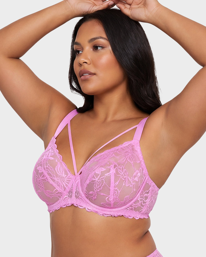 Sheer Lace Full Coverage Underwire Bra