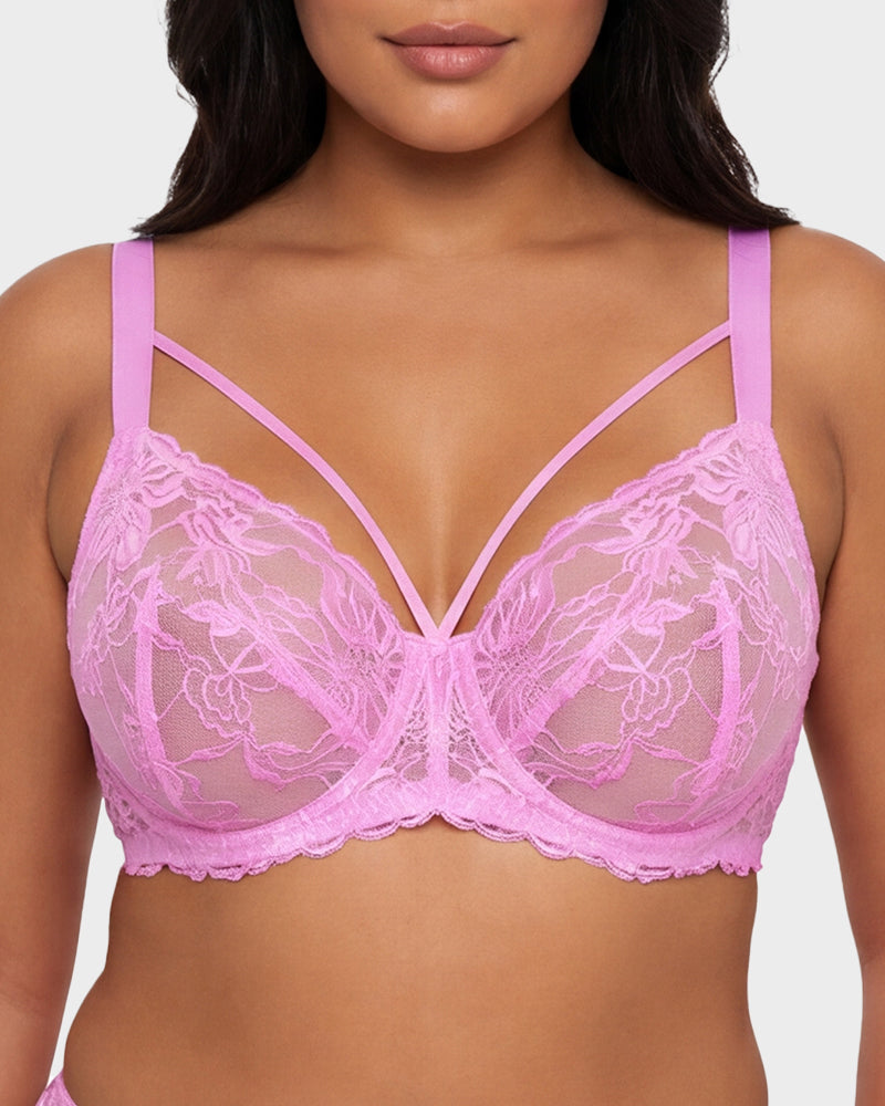 Sheer Lace Full Coverage Underwire Bra