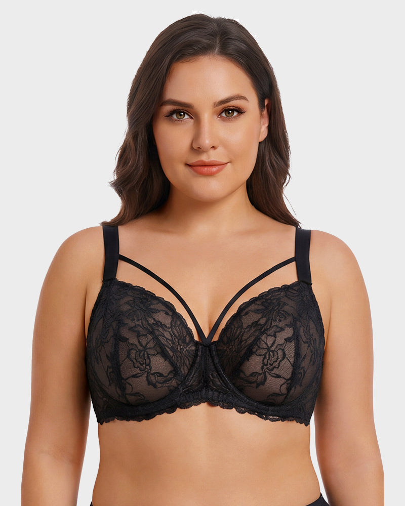 Sheer Lace Full Coverage Underwire Bra