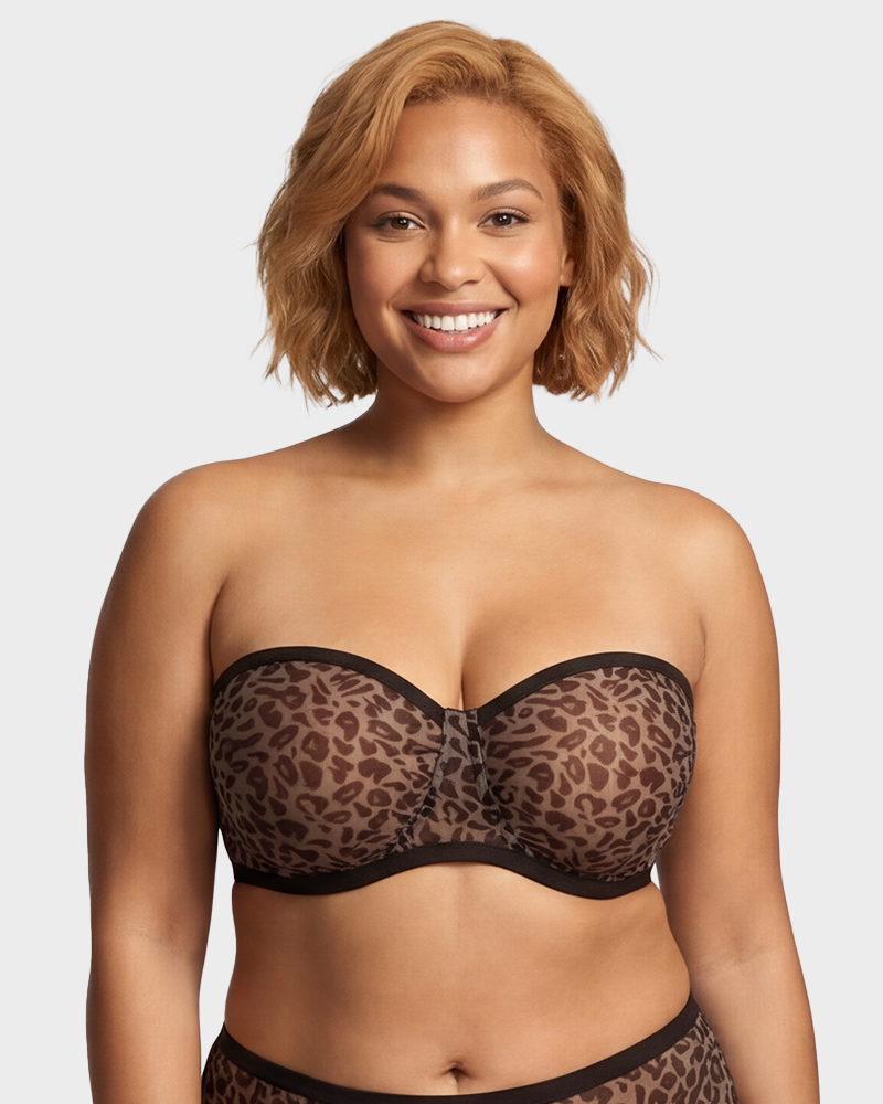 Strapless Mesh Underwire Balconette Bra Main image
