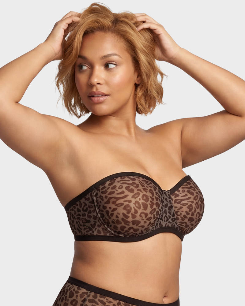 Strapless Mesh Underwire Balconette Bra Secondary image
