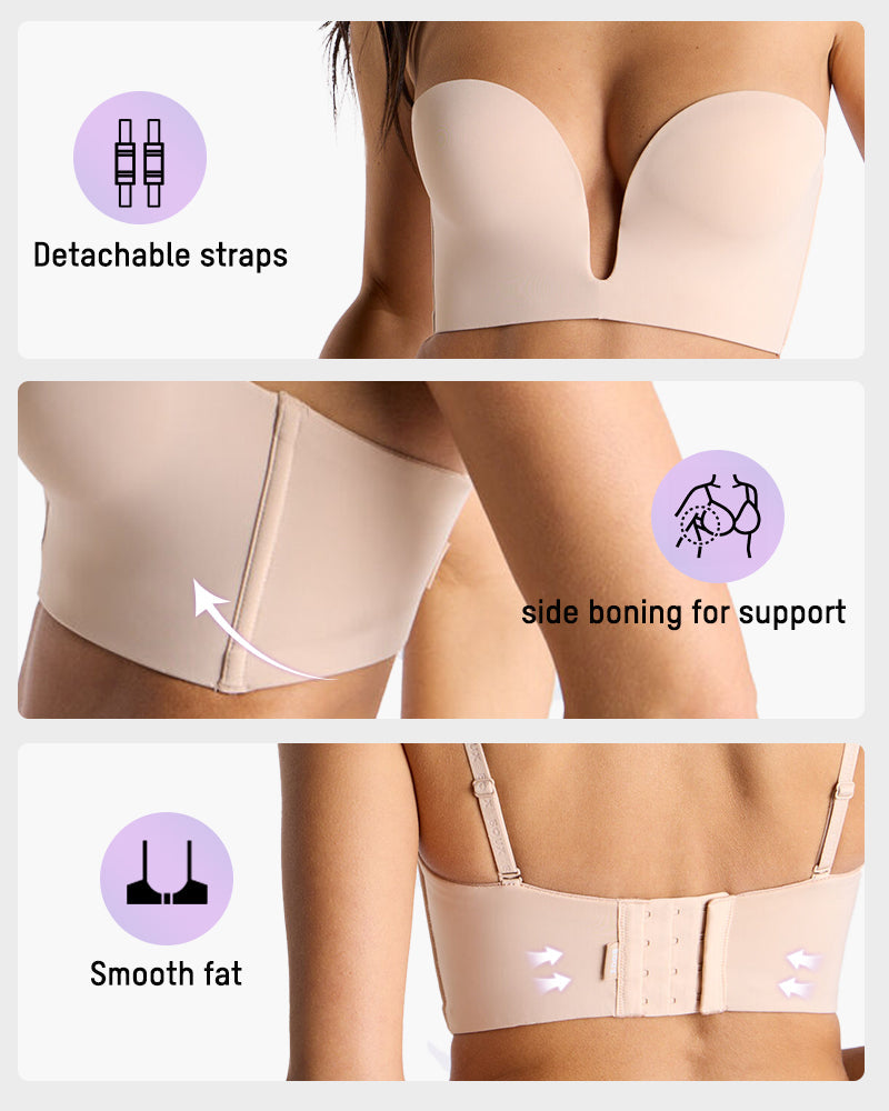 Wire-Free U-Plunge Strapless Multiway Bra
