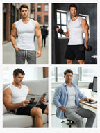 Men's Mesh Compression Tank Top Shirt Breathable Stretch Body Shaper Vest