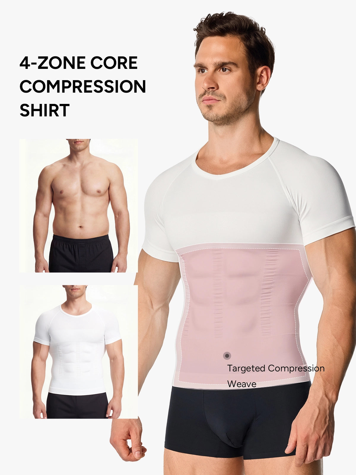 Seamless Compression Shirt Tummy Control Slimming Undershirt For Men