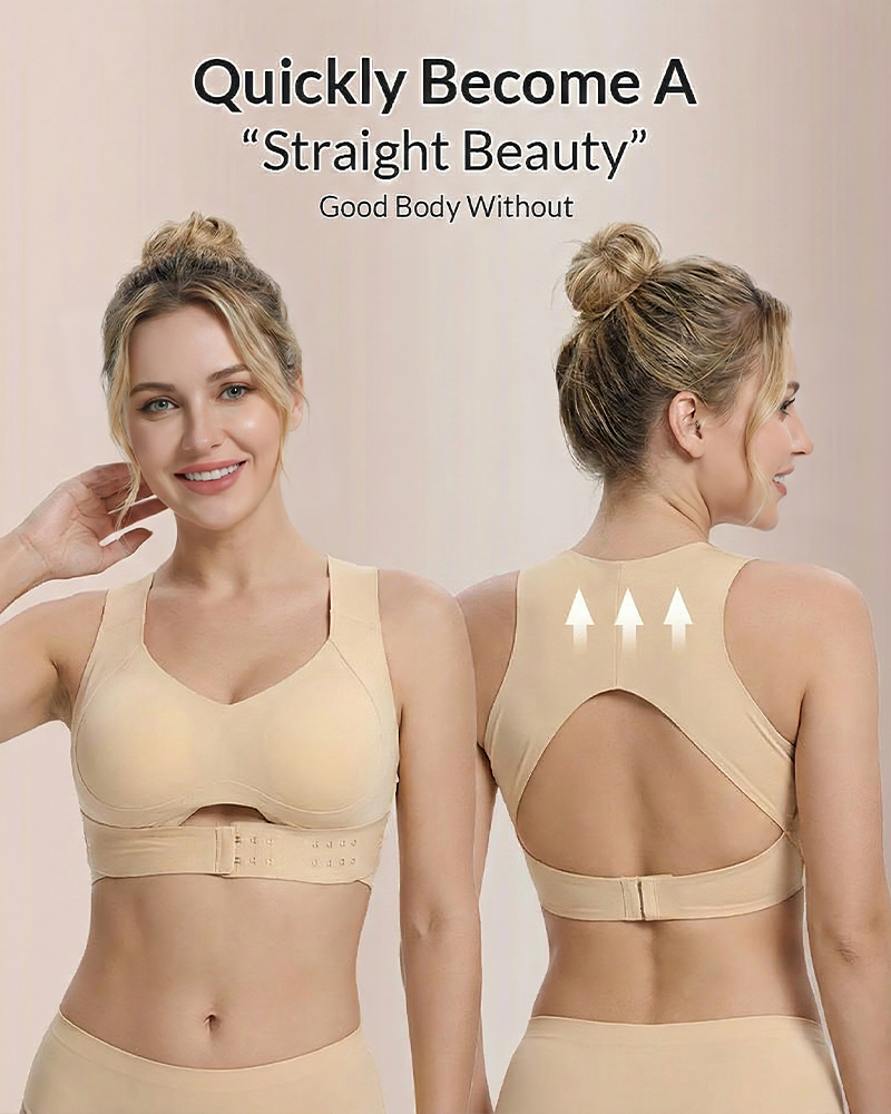 Front Closure Cross-Back Wireless Posture Bra Secondary image