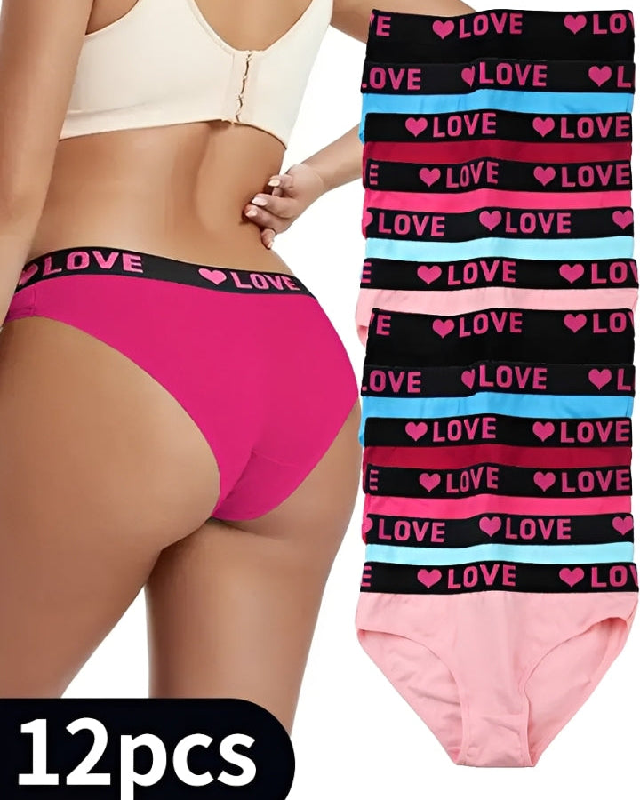 Women's High Rise Love Letter Tape Panties（6 Pack） Secondary image