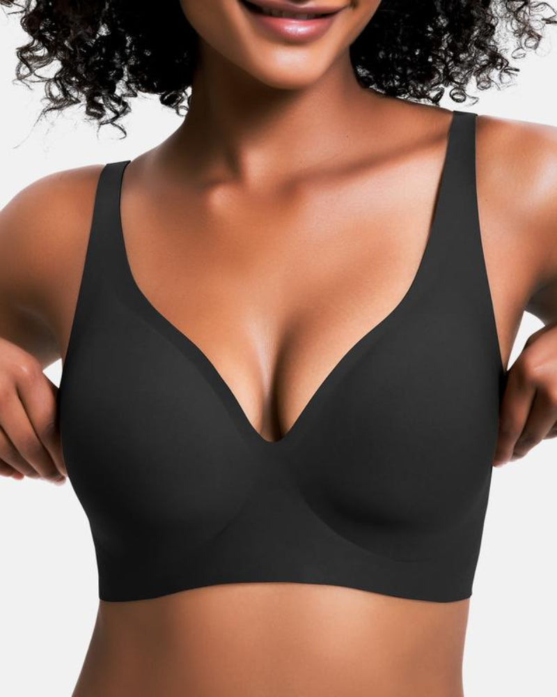 Jelly Wireless Seamless Deep V Push Up Bra Secondary image