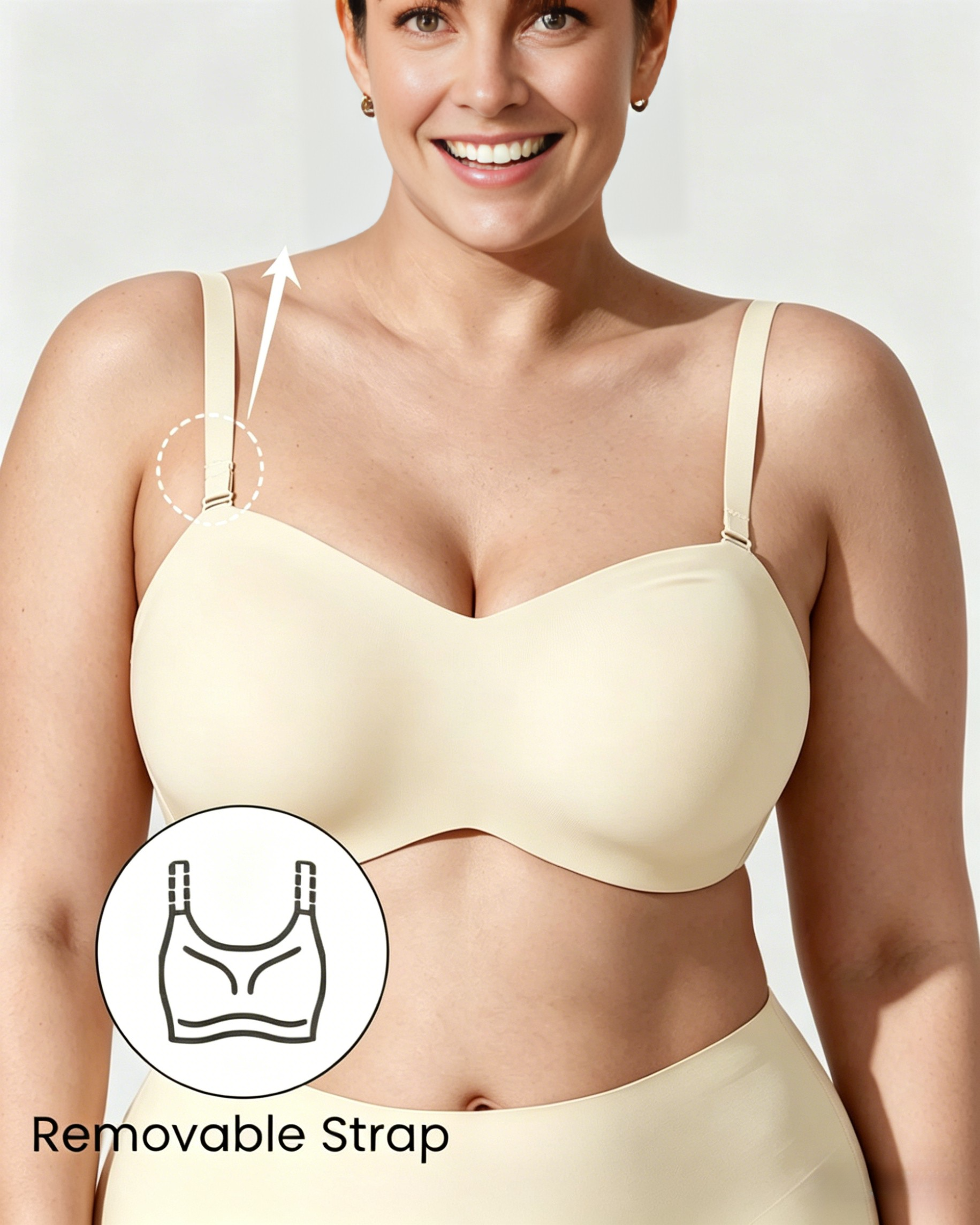 Full Support Non-Slip Convertible Bandeau Bra Main image