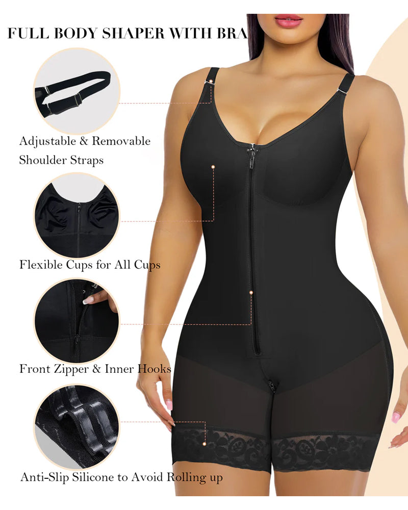 Tummy Control Butt Lifter Shaper with Zipper Crotch Fajas Colombianas