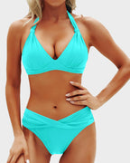 Vintage Halter Neck Bikini Swimsuit Set