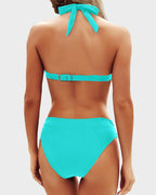 Vintage Halter Neck Bikini Swimsuit Set