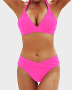 Vintage Halter Neck Bikini Swimsuit Set