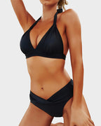 Vintage Halter Neck Bikini Swimsuit Set